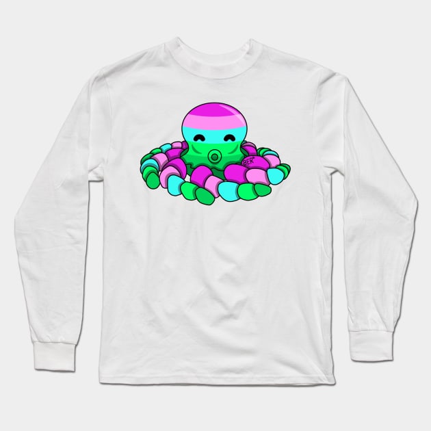 Toric Pride Fidget Octopus Long Sleeve T-Shirt by SentABearToSpace 